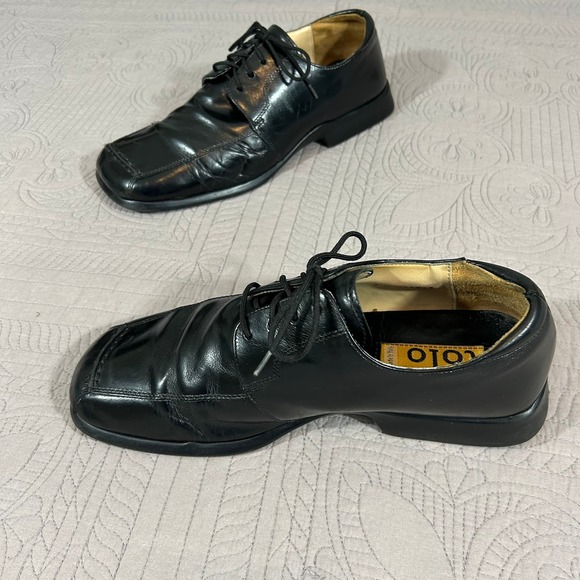 Tolo Men's 9M Leather Oxford Shoes Made in Italy Black - Picture 5 of 11
